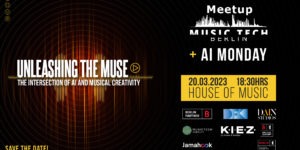 Logo Berlin Music Tech Meetup and AI Monday + Sponsor Logos