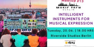 Four people in different couloured shirt sit on a rooftop in Berlin in front of a giantic synth watchin sunset over Berlin. All AI generated art