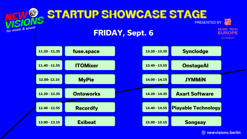 Startup Showcase Stage Sept6 Startup Showcase Stage Sept 6, 2024, New visions berlin